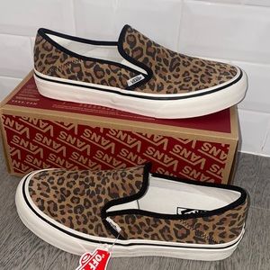 🐆 vans classic slip on suede leopard chipmunk marshmallow ultracush